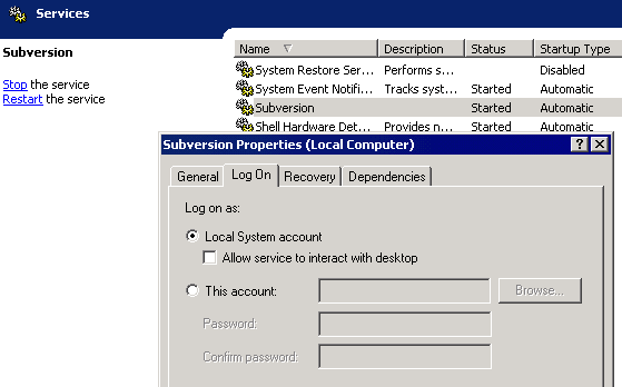 Configuração do Subversion no Windows
